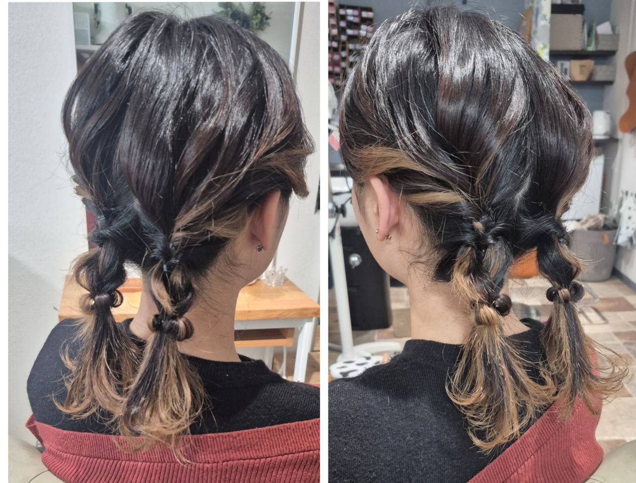 編み下ろしツインテール